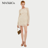 迷你裙6621014 MAX&Co.春夏气质绳结编织平纹针织长袖