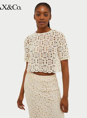 MAX&Co.春夏绳结编织平纹毛衣短袖针织衫6971014302maxco