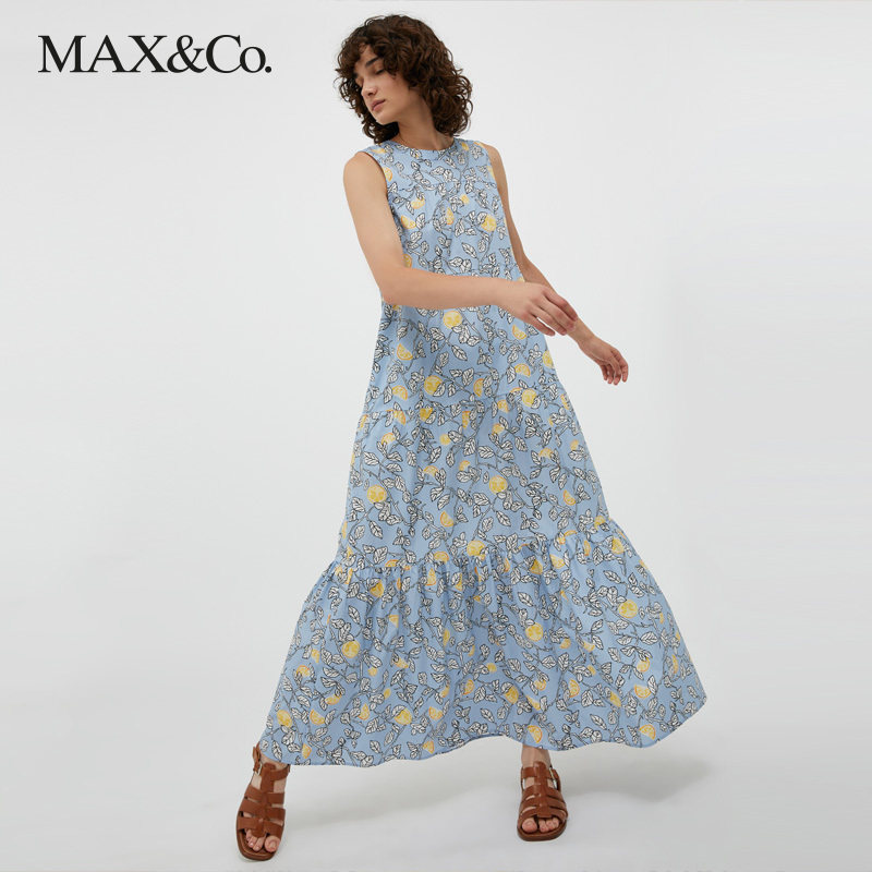 MAX&Co.春夏新款 棉府绸长款连衣裙7221122003013 maxco高性价比高么？