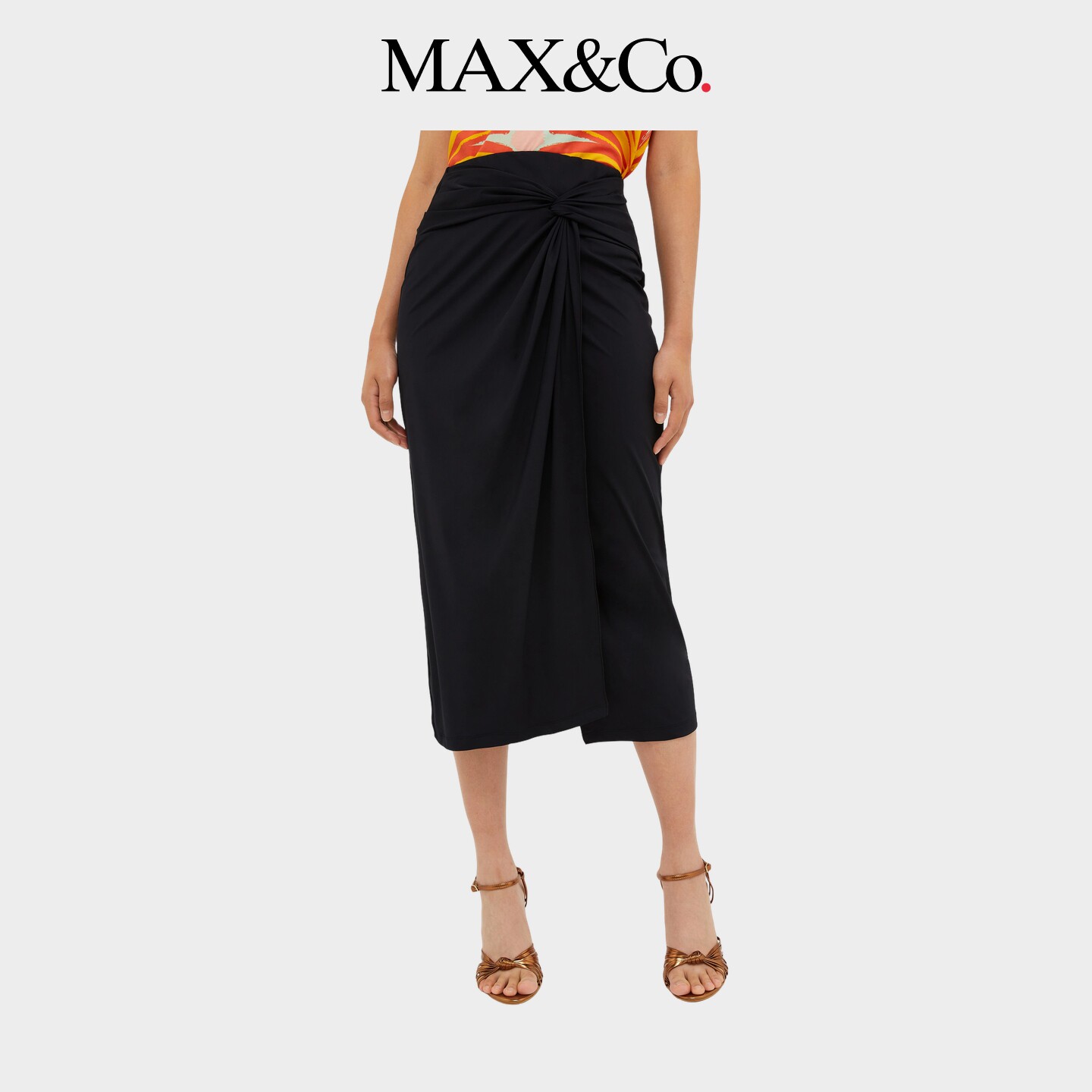 MAX&Co.女装工艺平纹针织铅笔裙中长半身裙6771024402maxco