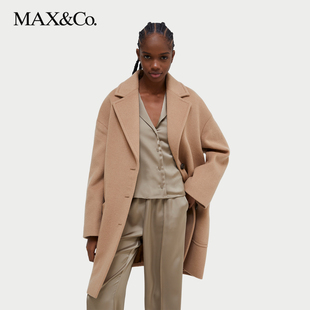 MAX&Co.秋冬翻领羊毛混纺毛呢大衣6016034302 甄选惠享