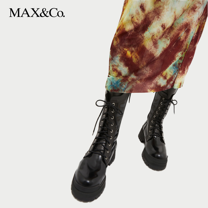 MAX&Co.春夏黑色系带马丁靴女6791034602maxco