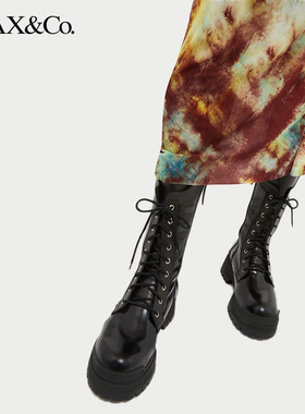 MAX&Co.春夏黑色系带马丁靴女6791034602maxco