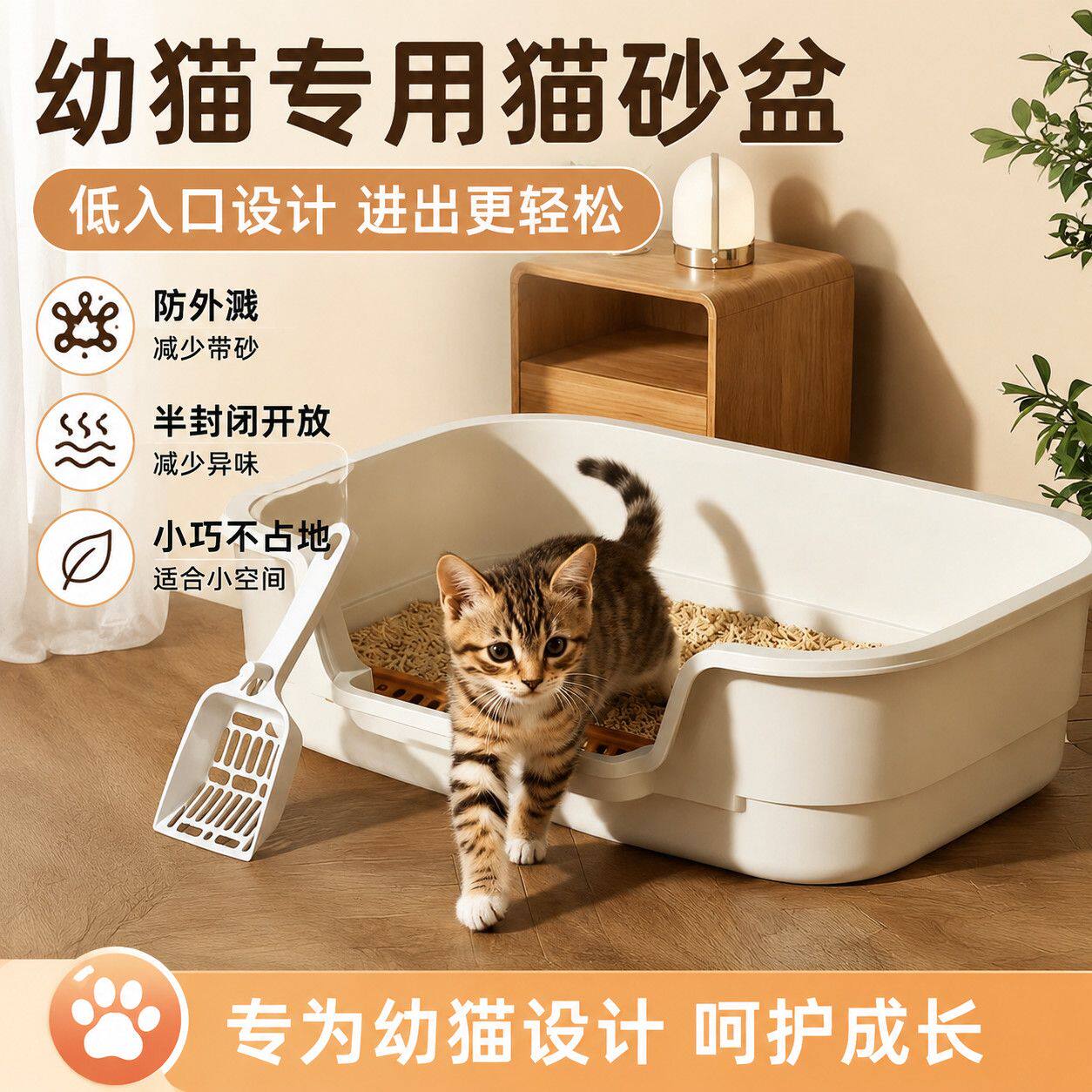 低入口幼猫猫砂盆小猫矮