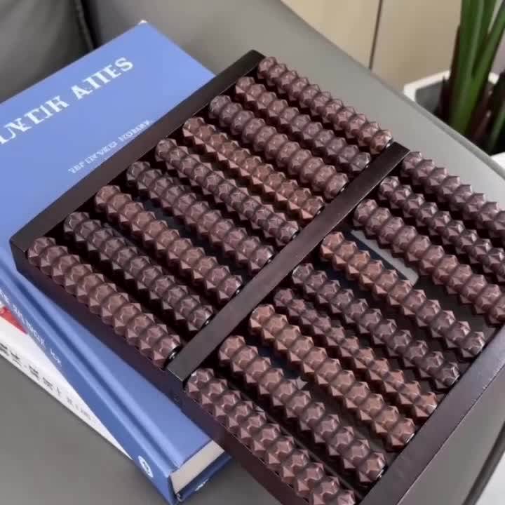 实木10排足底按摩器大号