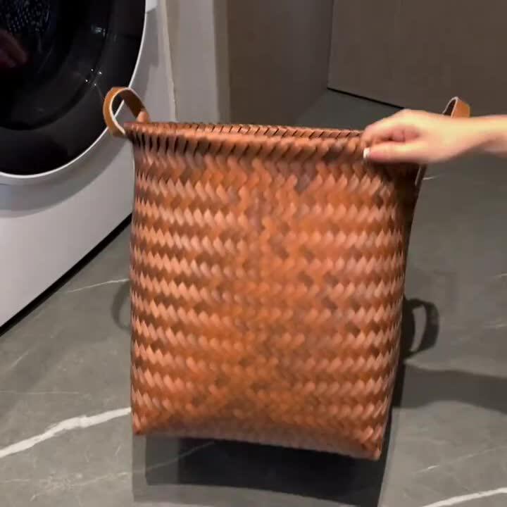 轻奢美式仿藤编家用脏衣