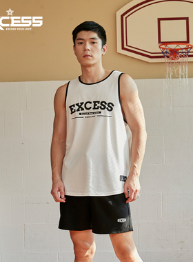 EXCESS爱可赛篮球背心运动速干无袖男T恤夏季跑步训练美式汗衫