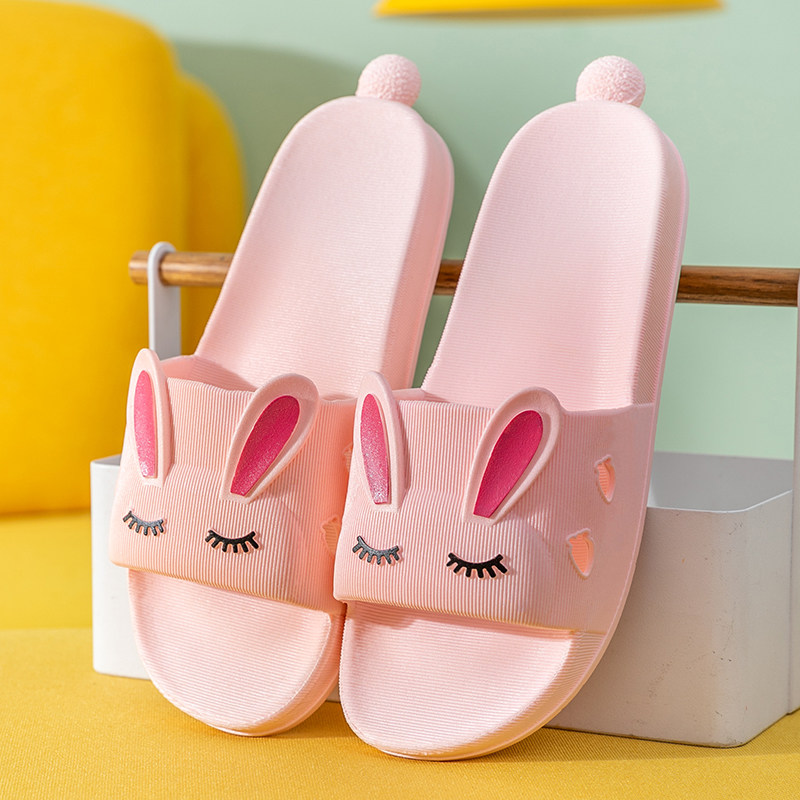 儿童拖鞋女童夏季家居宝宝小孩室内防滑浴室女孩亲子小白兔凉拖鞋