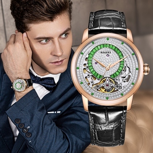 宾爵手表男商务休闲镂空全自动机械表瑞士机芯男士腕表防水男表