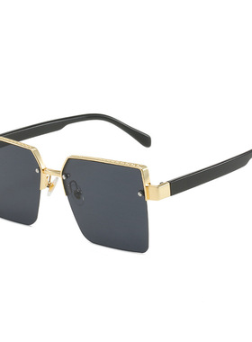 日系cherrykoko春季新款太阳镜 欧美ins方框眼镜 米兰走秀半框