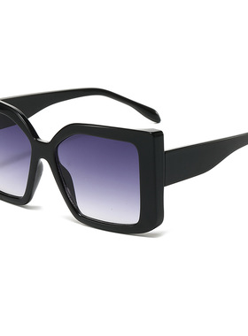 日系cherrykoko新款大框太阳镜 欧美时尚矩形百搭撞色简约光板