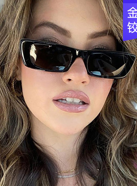 日系cherrykoko新款款太阳镜女复古小框方形ins墨镜男金属铰链