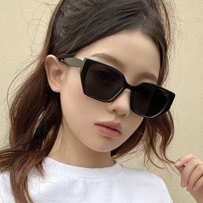 日系cherrykoko多边形棱角大框宽腿sunglasses太阳眼镜新款