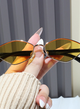 日系cherrykoko小框菱形不规则太阳镜新款多边形太阳眼镜猫眼ins