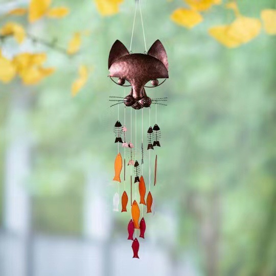 新款爆品Metal catfish wind chimes金属猫鱼风铃挂件