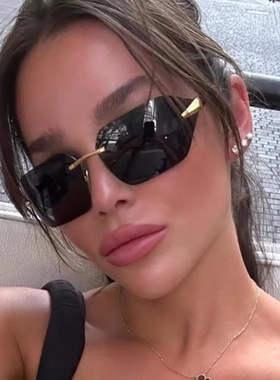 日系cherrykoko新款特色不规则切边太阳镜嘻哈装饰潮流单品眼镜