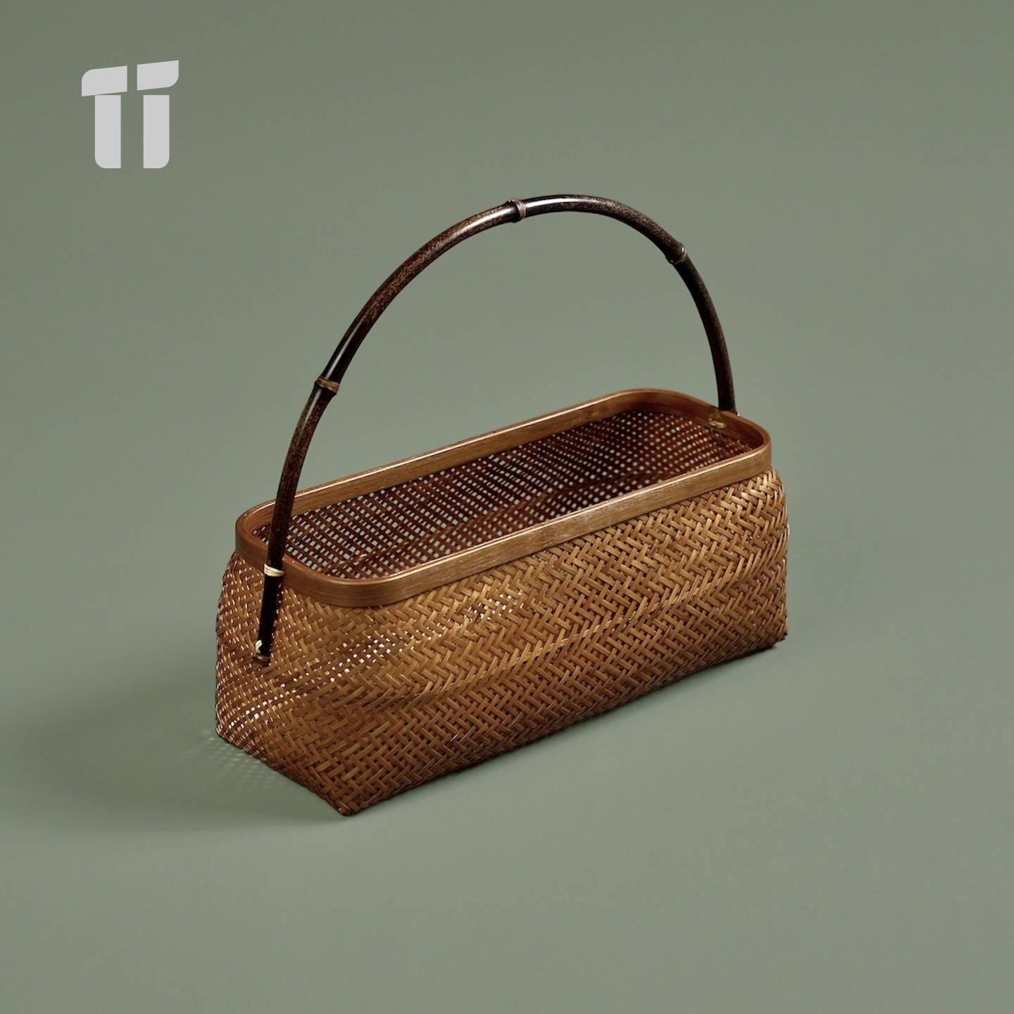 异兴手工竹编大漆提篮收纳筐