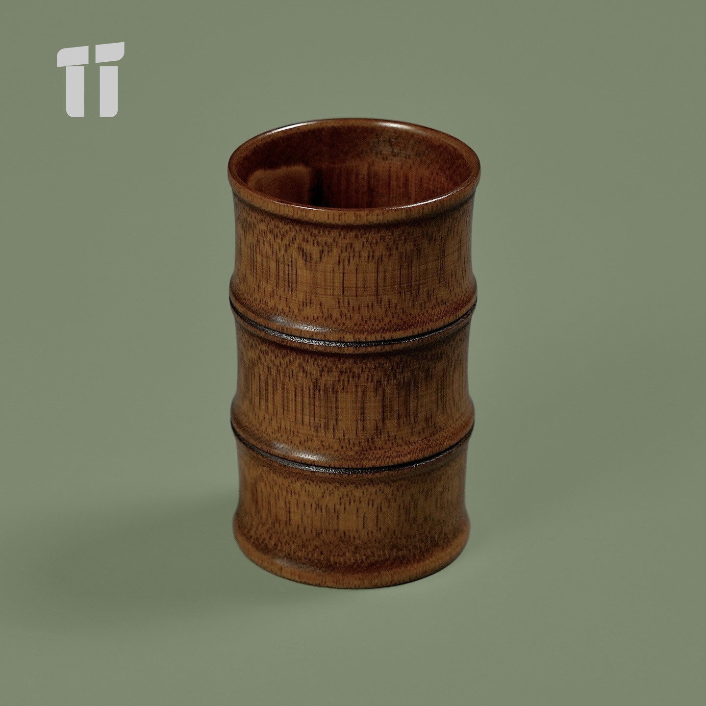 天然老料三竹节茶筒大漆竹笔筒