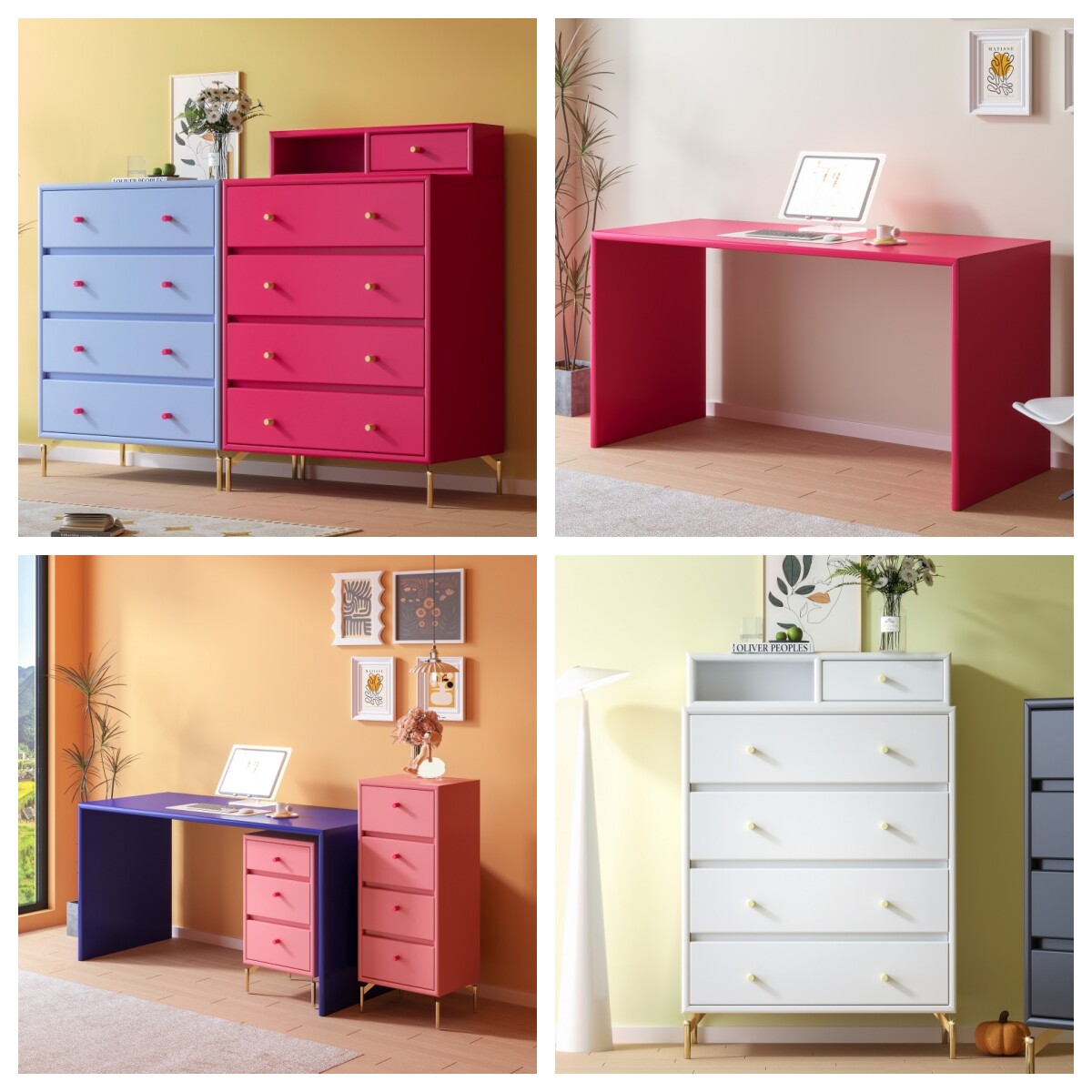 Montana清仓-多巴胺奶油风储物柜书桌