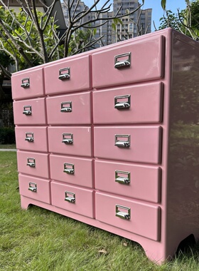 日式复古铁皮柜金属抽屉柜环保餐边收纳柜网红ins鞋酒柜dulton柜