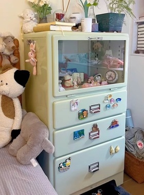 日式复古铁皮柜金属抽屉柜环保餐边柜收纳柜网红ins装饰dulton