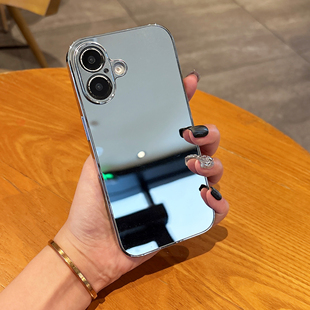 个性电镀镜面手机壳iPhone16promax补妆镜子15pro14全包13高级感12pro适用11保护套华为Pura80pro小米15pro女