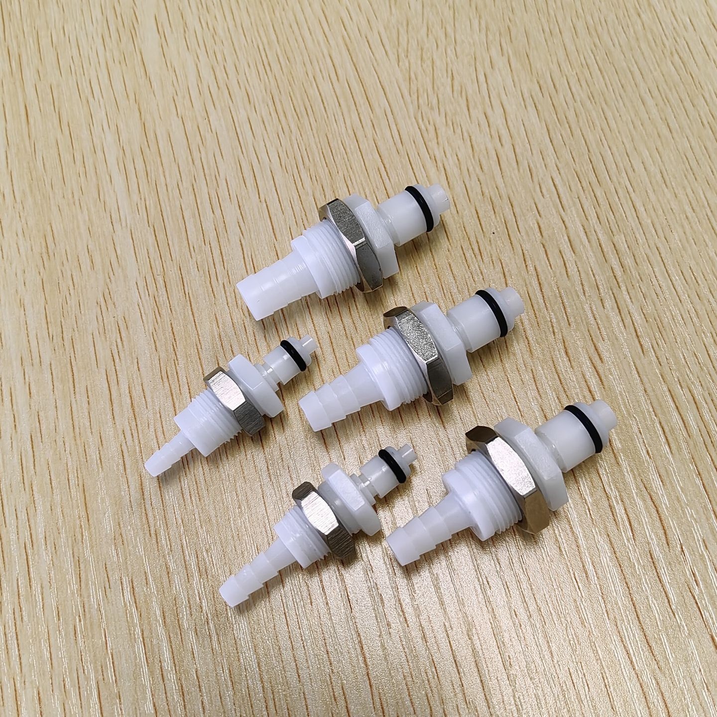 螺母穿板固定带截止阀 快速公接头宝塔螺纹快插接头POM 现货