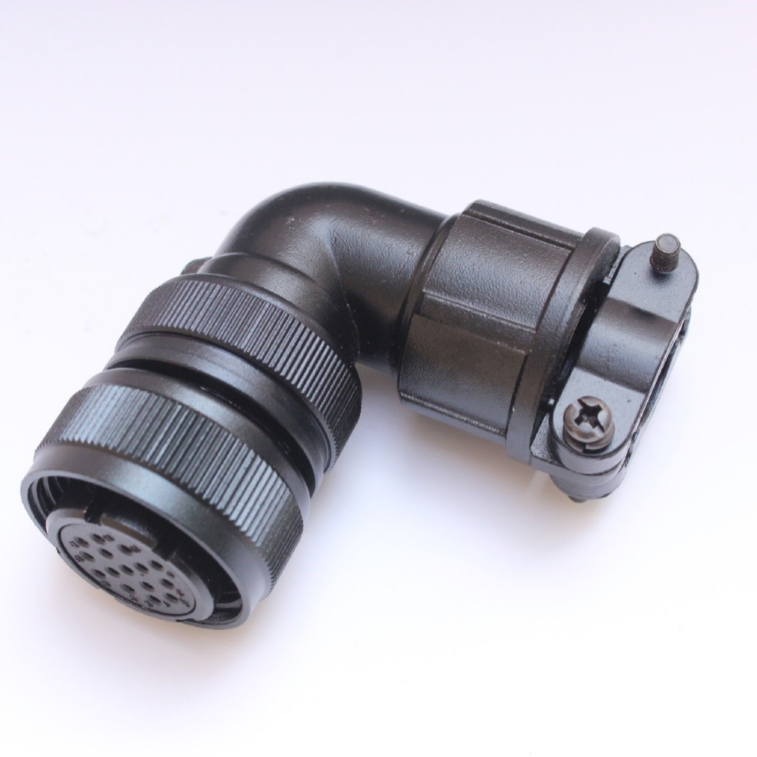 剑插牌伺服电机镀金黑色弯头圆连接器航空插头工厂