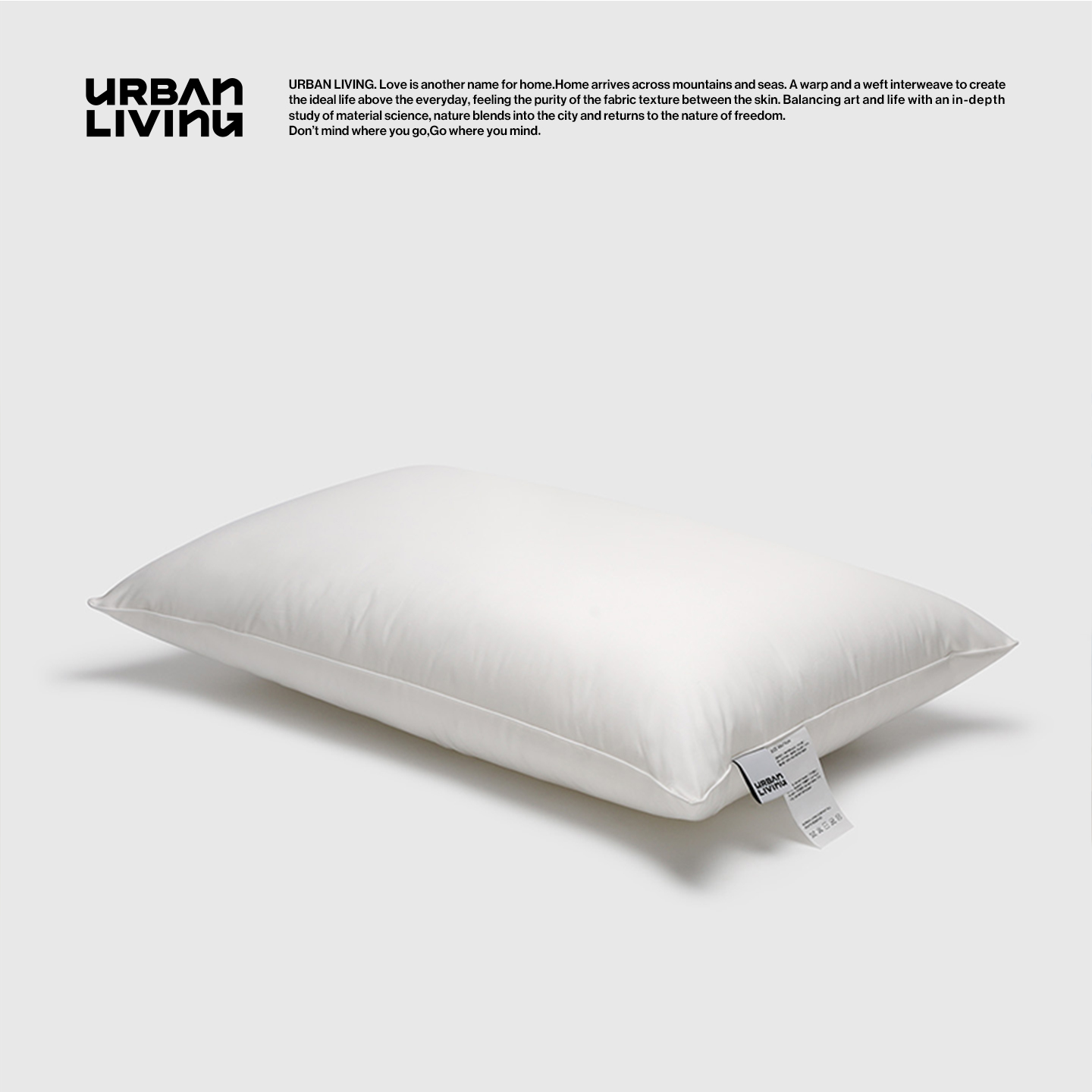 URBAN LIVING高回弹枕芯全棉单个装枕头家用成人护颈椎助睡眠软枕