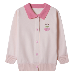 儿童毛衣开衫秋装女童针织衫加绒洋气衣服中大童毛线洋气长袖上衣