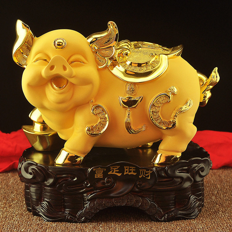 金猪摆件招财十二生肖猪家居工艺储蓄罐