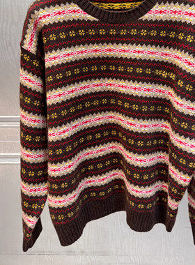 独家 新款 圣诞款 雪花撞色羊毛减龄时髦风长袖针织毛衣