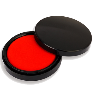 【可旋紧】得力秒干印台套装红色财务印尼盒盖章快干印泥速干按手印圆形印章印油办公用品小号便携指纹圆油印