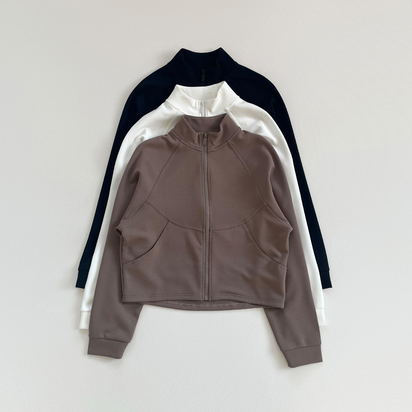 空气棉拉链外套女立领吸湿保暖大口袋显瘦开衫休闲瑜伽运动上衣