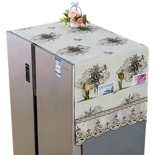 防滑冰箱防尘罩盖布洗衣机罩韩国现代单双开门冰柜罩布BCD-312HC