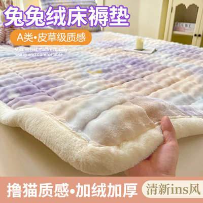 兔毛绒垫被褥子床垫家用软垫铺底