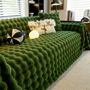 2025新款兔毛绒沙发盖布巾毯子