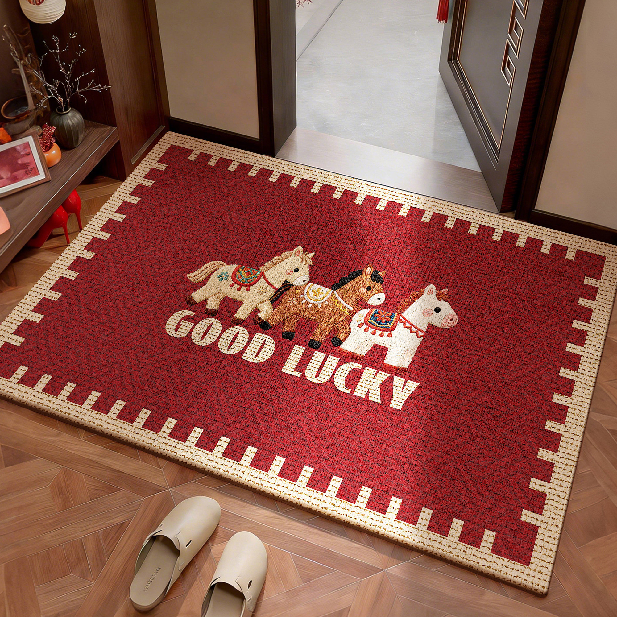 2026新款入户门地垫马年卡通玄关防水防滑耐脏地毯家用可裁剪垫子,居家布艺,入户地垫,淘宝优惠券,粉丝福利购,淘宝优惠卷