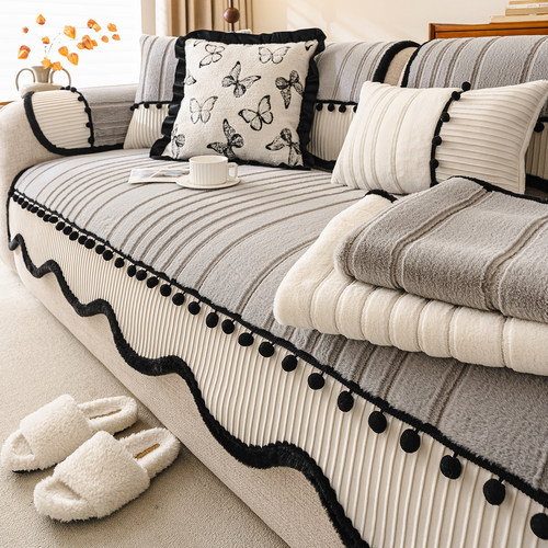 兔毛绒沙发垫新款加厚防猫抓坐垫