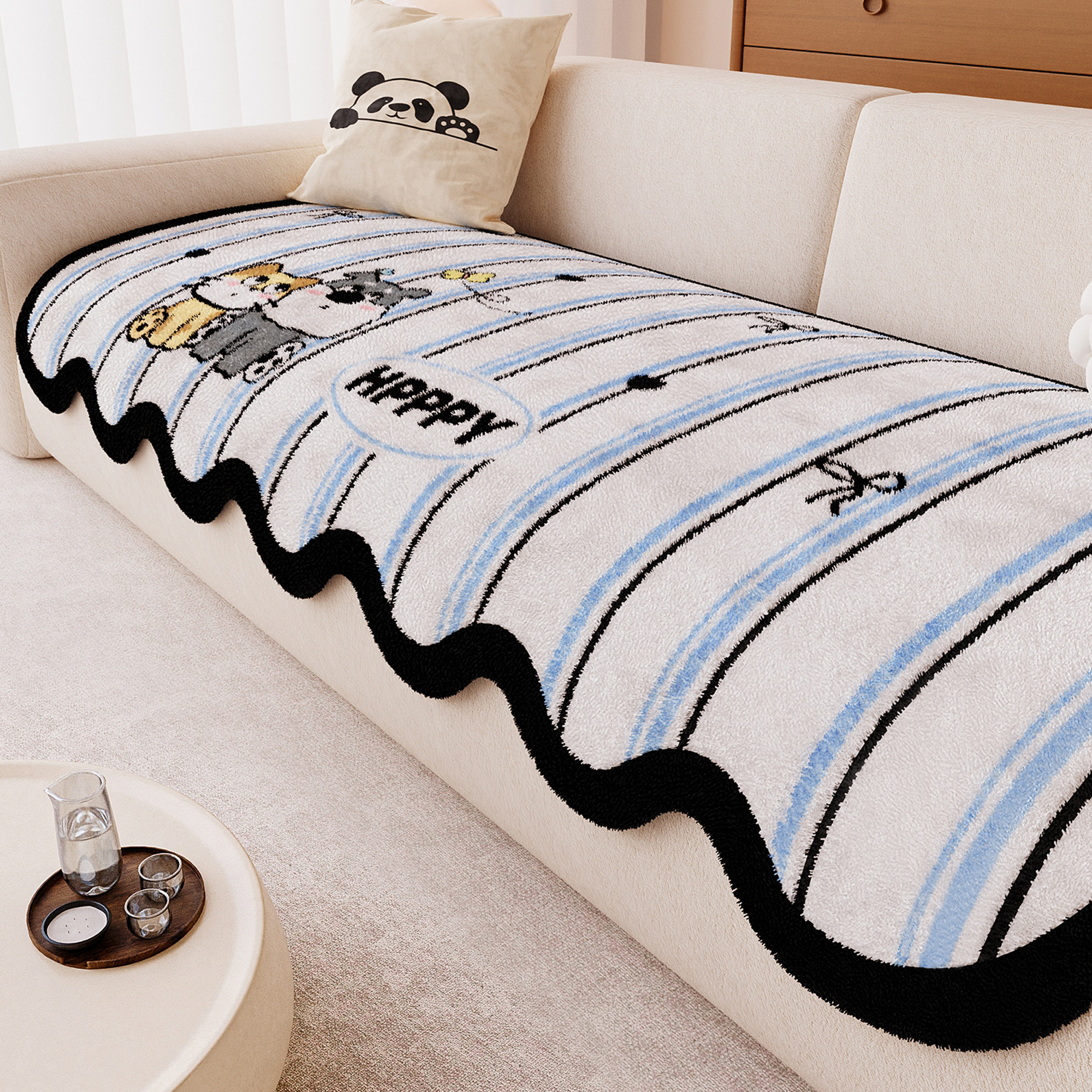 异形毛绒沙发垫2025新款秋冬季仿羊绒加厚固定防滑皮沙发坐垫盖布,居家布艺,沙发垫,淘宝优惠券,粉丝福利购,淘宝优惠卷