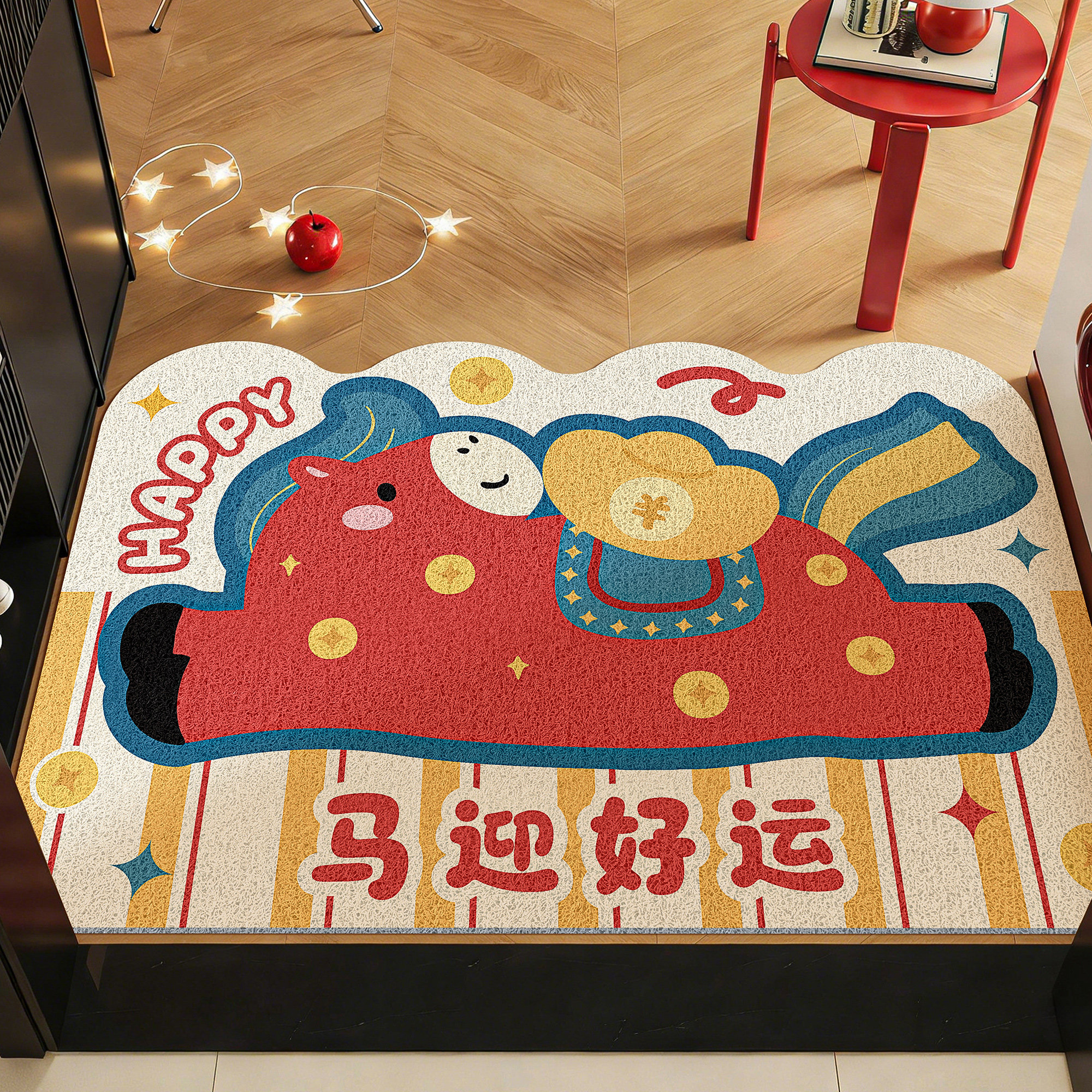 红色入户门地垫进门门垫新年喜庆脚垫丝圈玄关地毯马年可裁剪垫子,居家布艺,家用脚垫,淘宝优惠券,粉丝福利购,淘宝优惠卷