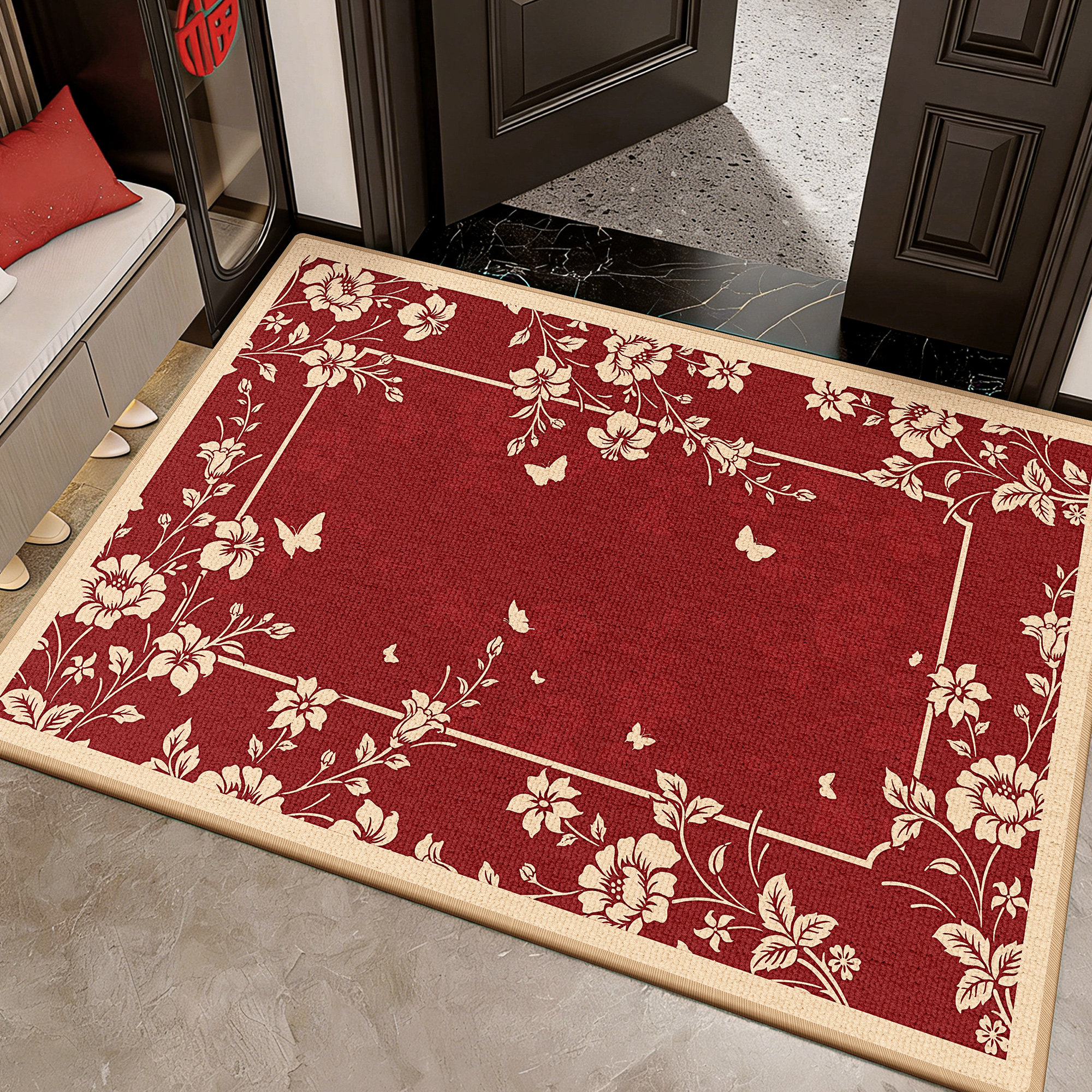 入户门地垫进门口专用门垫子脚垫家用红色新年喜庆氛围感中式乔迁,居家布艺,入户地垫,淘宝优惠券,粉丝福利购,淘宝优惠卷