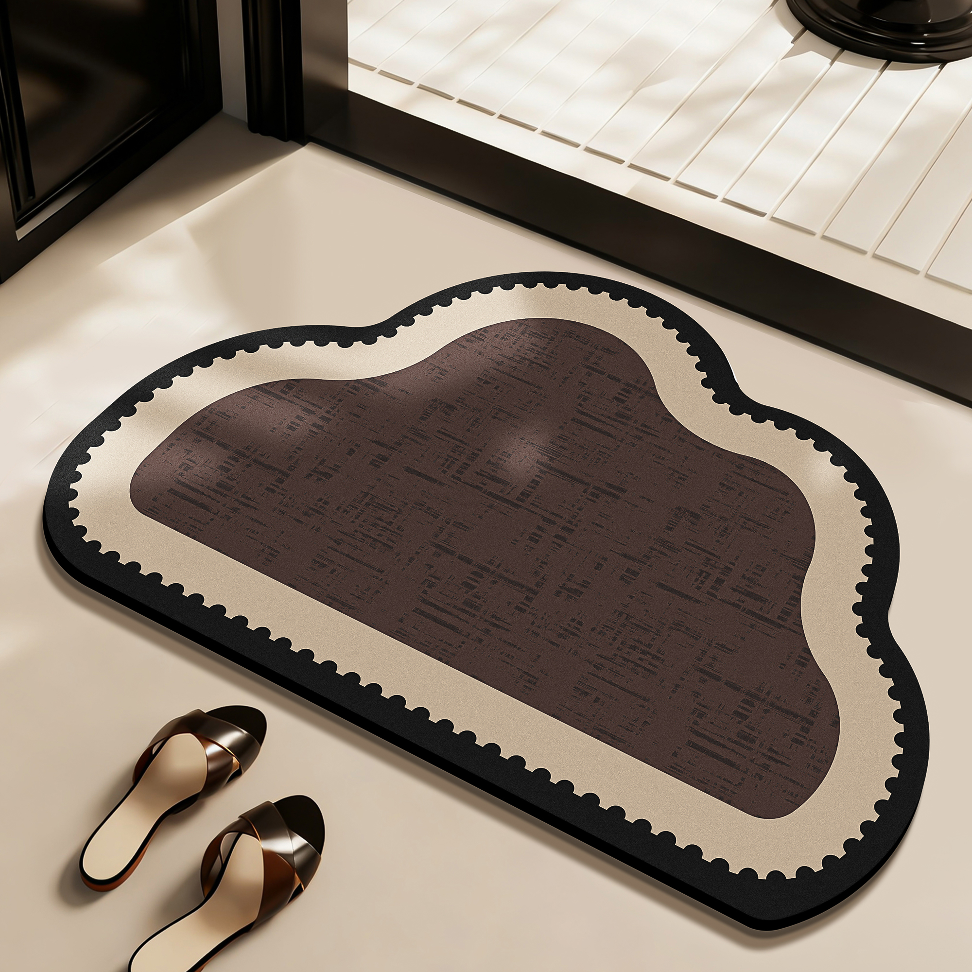 复古浴室地垫卫生间门口吸水防滑脚垫家用厕所高级感软硅藻泥地毯