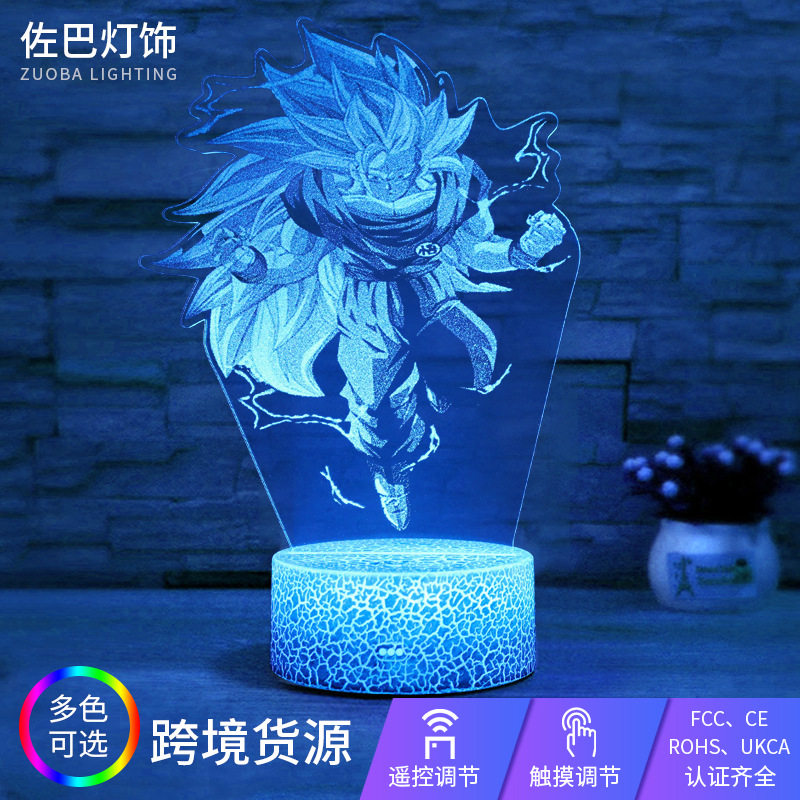 内雕led小夜灯七龙珠系列卡通动漫礼品小台灯七彩触摸遥控USB夜灯