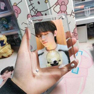 高透明磁吸相框摆台亚克力动漫卡砖 咕卡贴纸镭射票拍立得明信片