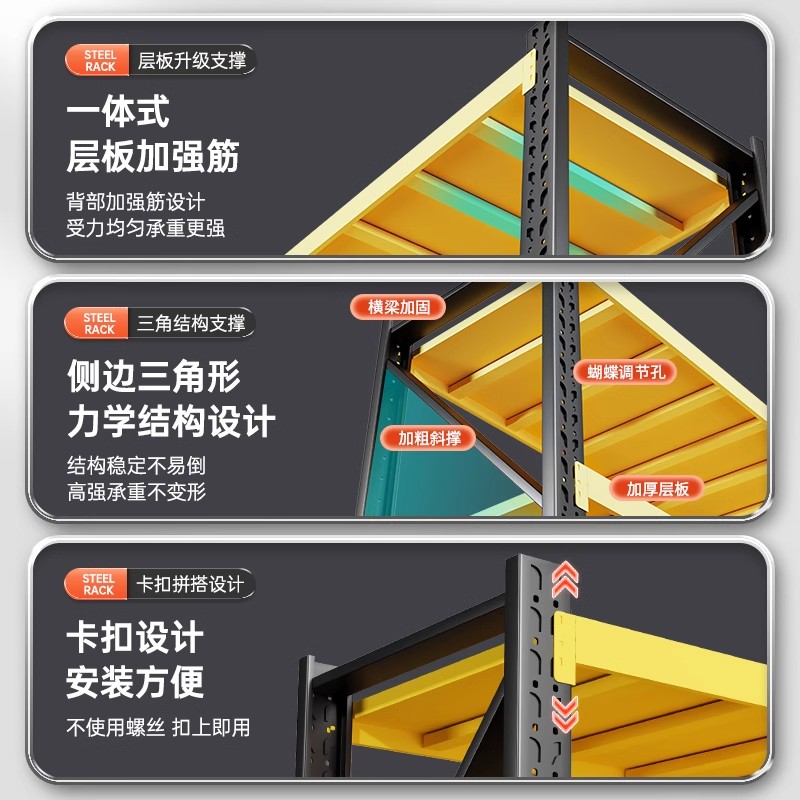 仓储货架置物架多层家用靠墙置物架仓库重型超市车库储物间收纳层