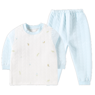 宝宝三层夹棉保暖衣贴身打底套装