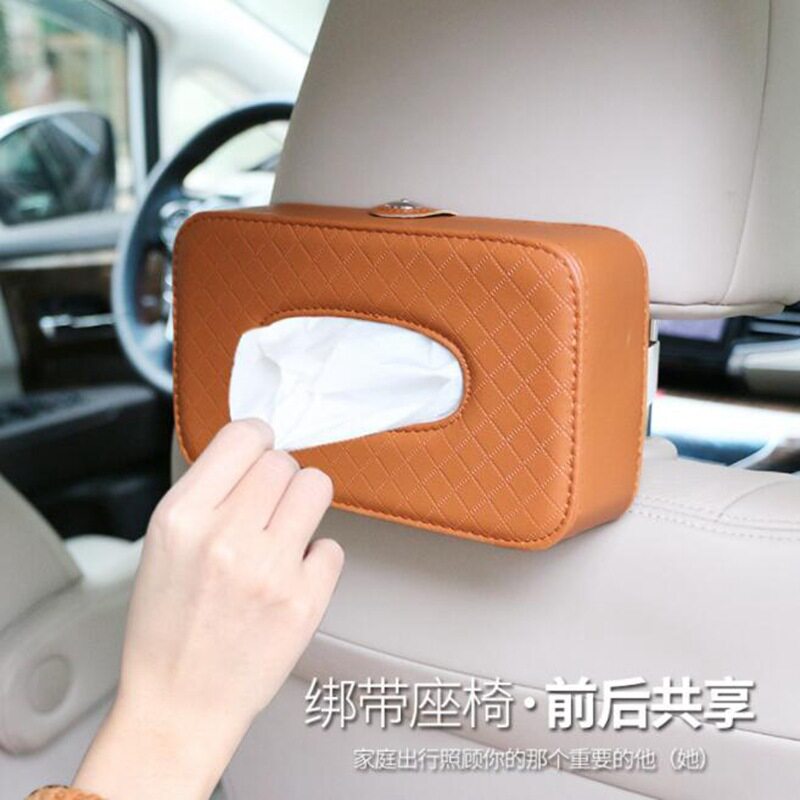 车载皮革收纳盒挂式遮阳