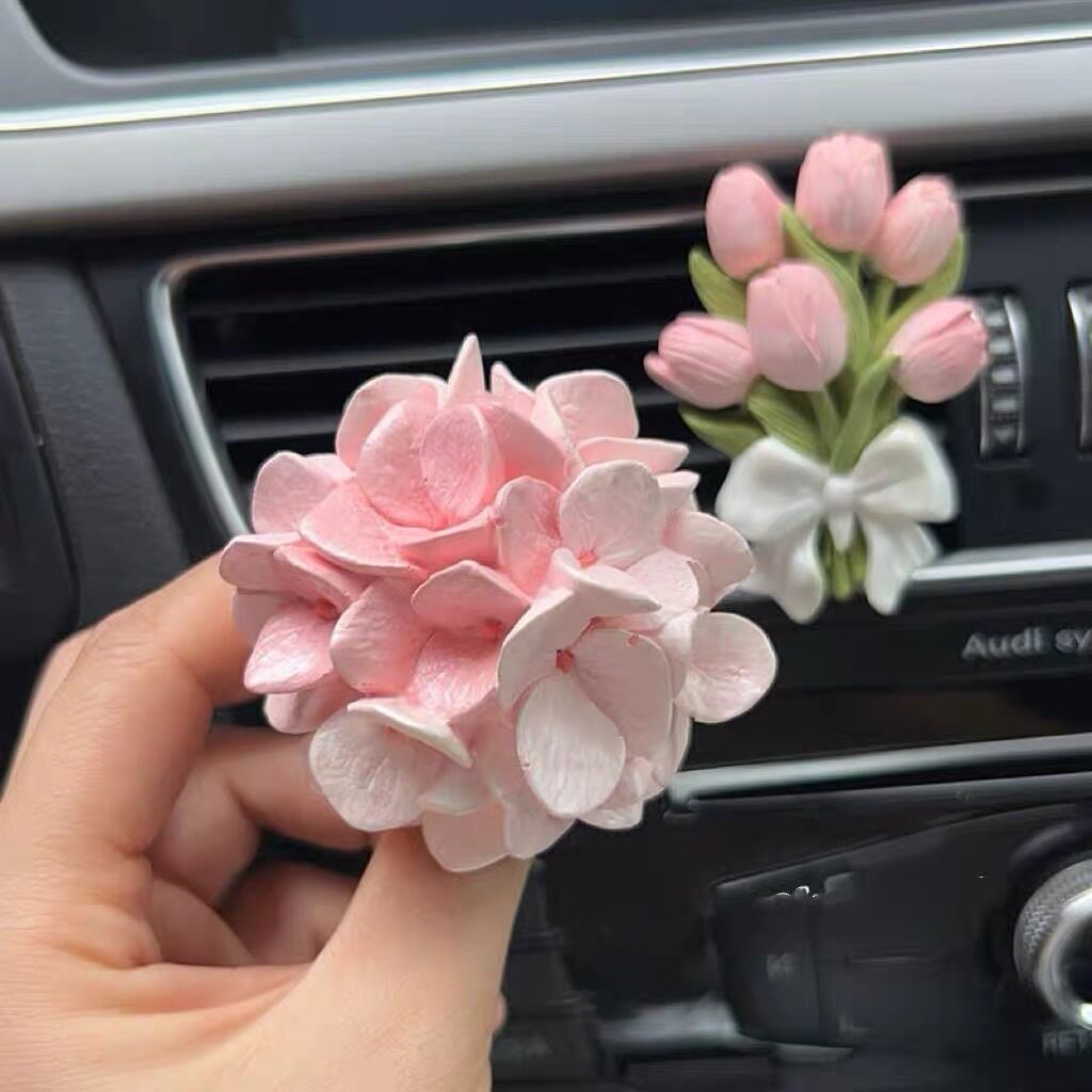 郁金香绣球花车载香薰高