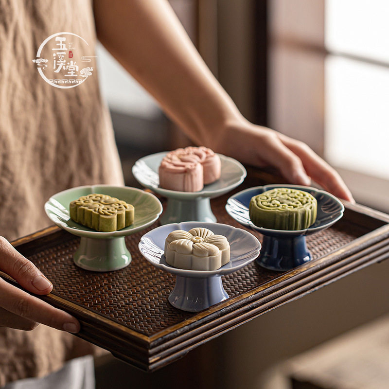 陶瓷高脚迷你茶点盘茶几